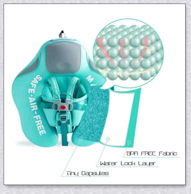 Smart Swim Trainer Baby Airless Float Ring with UV-proof canopy, designed for infant water safety and comfort