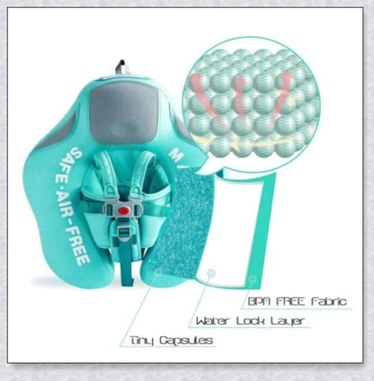 Smart Swim Trainer Baby Airless Float Ring with UV-proof canopy, designed for infant water safety and comfort