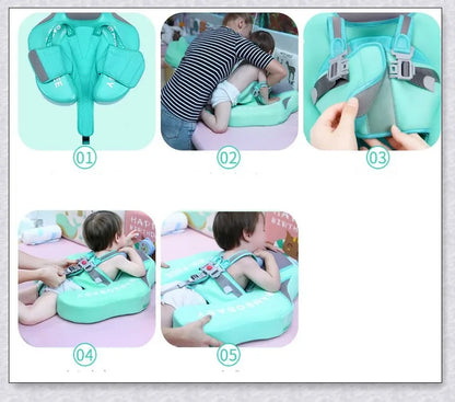 Smart Swim Trainer Baby Airless Float Ring with UV-proof canopy, designed for infant water safety and comfort