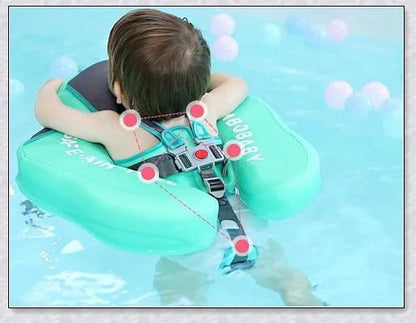 Smart Swim Trainer Baby Airless Float Ring with UV-proof canopy, designed for infant water safety and comfort