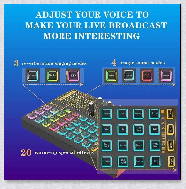 Voice Changer Live Board with various audio controls and voice transformation options