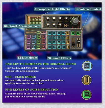 Voice Changer Live Board with various audio controls and voice transformation options