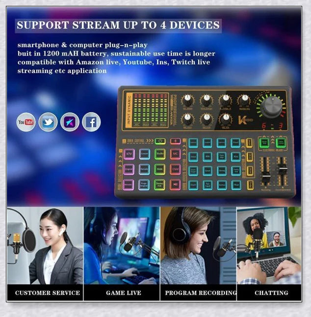 Voice Changer Live Board with various audio controls and voice transformation options