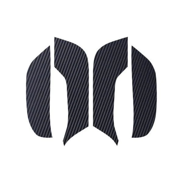 4 Pieces of Carbon Fiber Car Door Anti-Kick Pads Protecting a Tesla Model 3