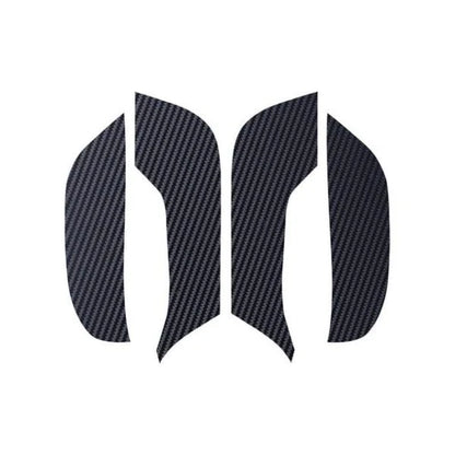 4 Pieces of Carbon Fiber Car Door Anti-Kick Pads Protecting a Tesla Model 3