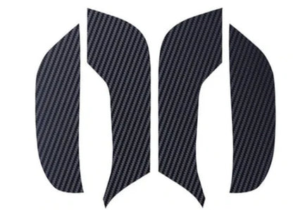 4 Pieces of Carbon Fiber Car Door Anti-Kick Pads Protecting a Tesla Model 3