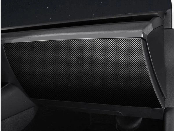 4 Pieces of Carbon Fiber Car Door Anti-Kick Pads Protecting a Tesla Model 3