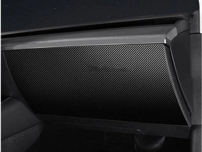 4 Pieces of Carbon Fiber Car Door Anti-Kick Pads Protecting a Tesla Model 3