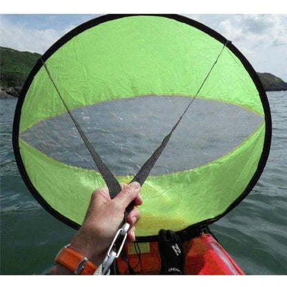 A high-quality, foldable sail designed for kayaks, canoes, and inflatable boats, providing a boost in speed and UV protection.
