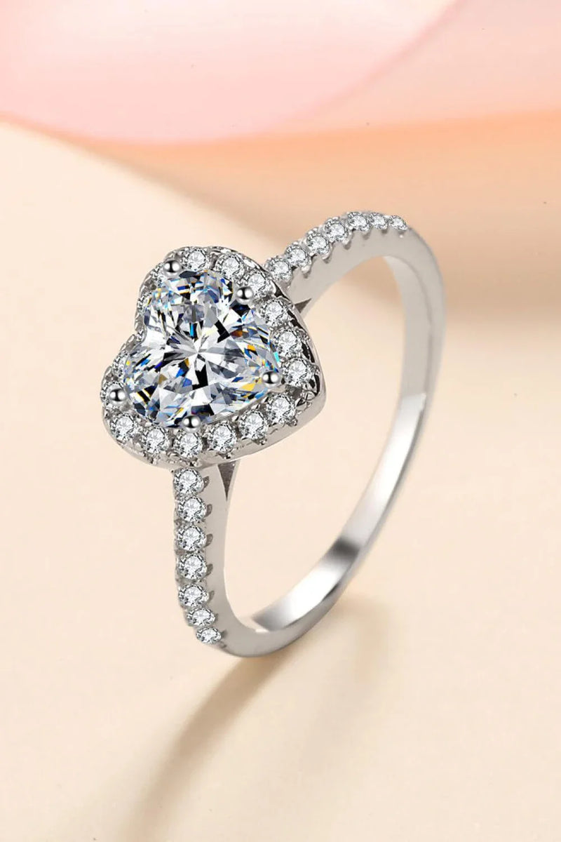 Hhomeenjoy 1 Carat Moissanite Heart-Shaped Ring