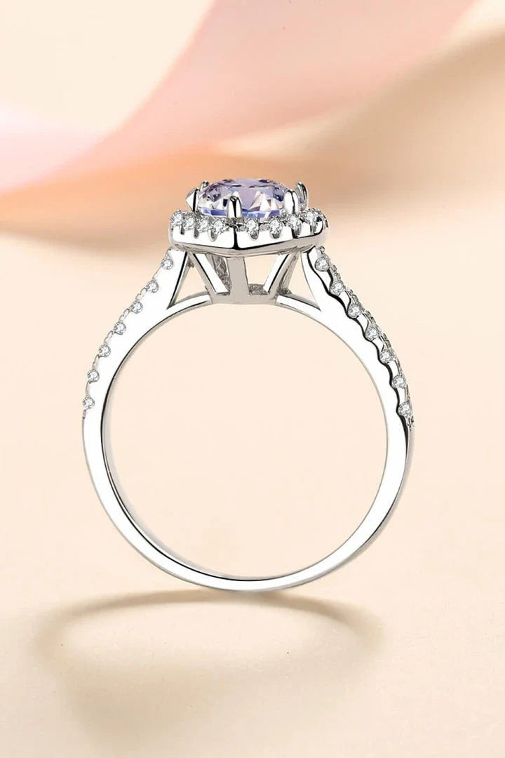Trendha 1 Carat Moissanite Heart-Shaped Ring - Captivating Elegance in 925 Sterling Silver