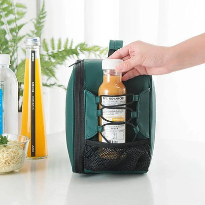 Portable insulated cooler bag in various colors, preserving temperature for outdoor activities and social gatherings