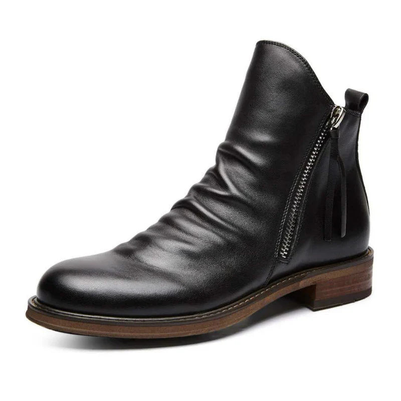 Men's Leather Casual Shoes Chelsea Boots with Sleek Design and Pointed Toe