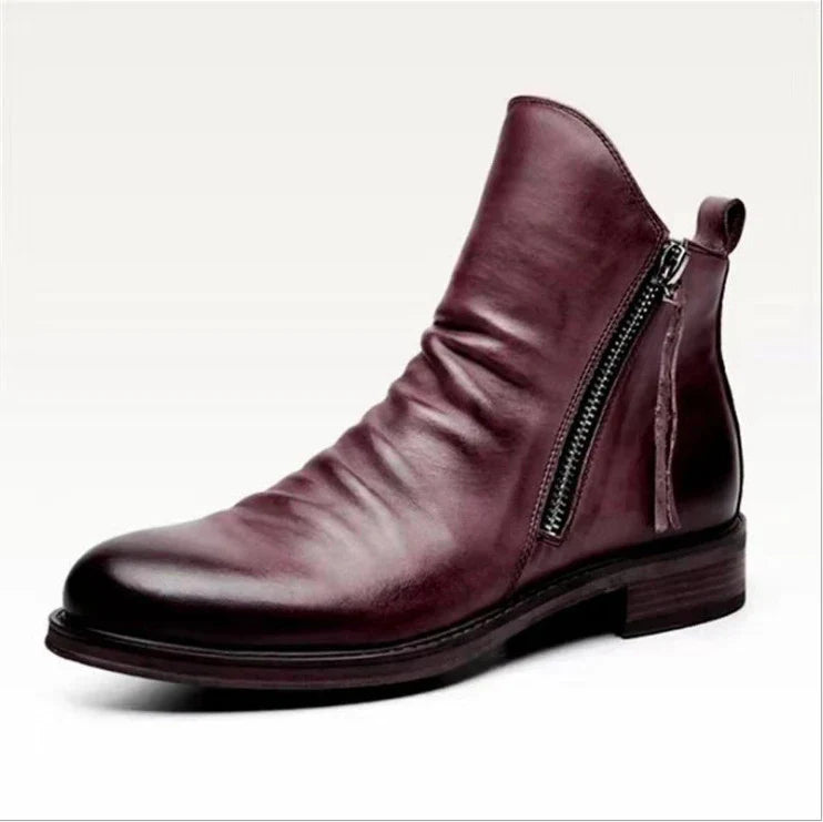 Men's Leather Casual Shoes Chelsea Boots with Sleek Design and Pointed Toe