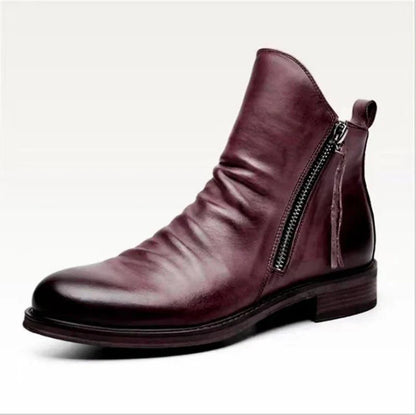 Men's Leather Casual Shoes Chelsea Boots with Sleek Design and Pointed Toe