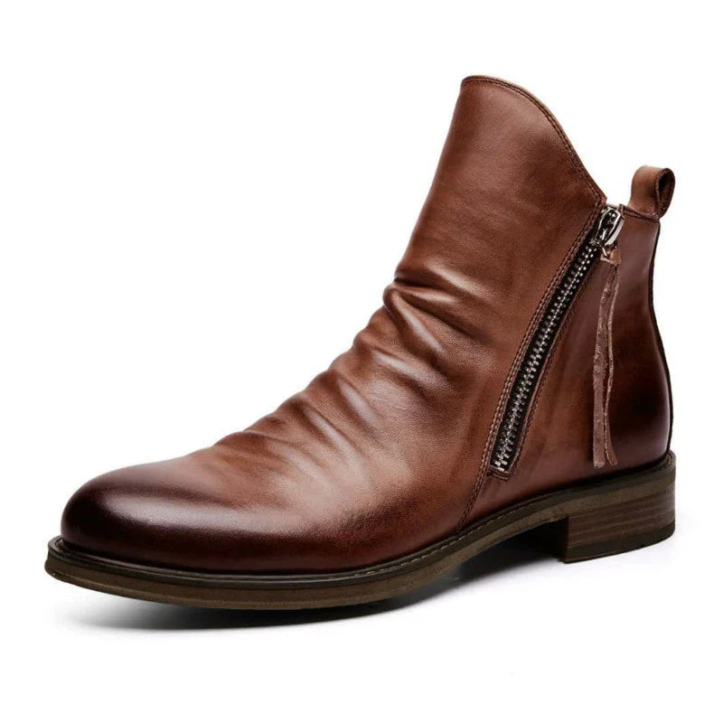 Hhomeenjoy Men's Leather Casual Shoes Chelsea Boots