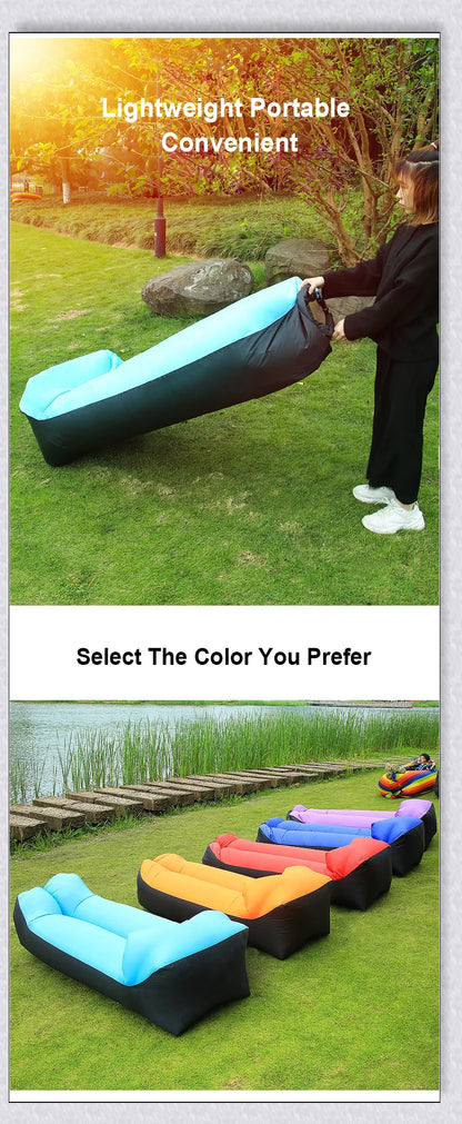 Outdoor Inflatable Couch - A soft, cushioned surface that molds to your body for maximum relaxation in any outdoor setting.