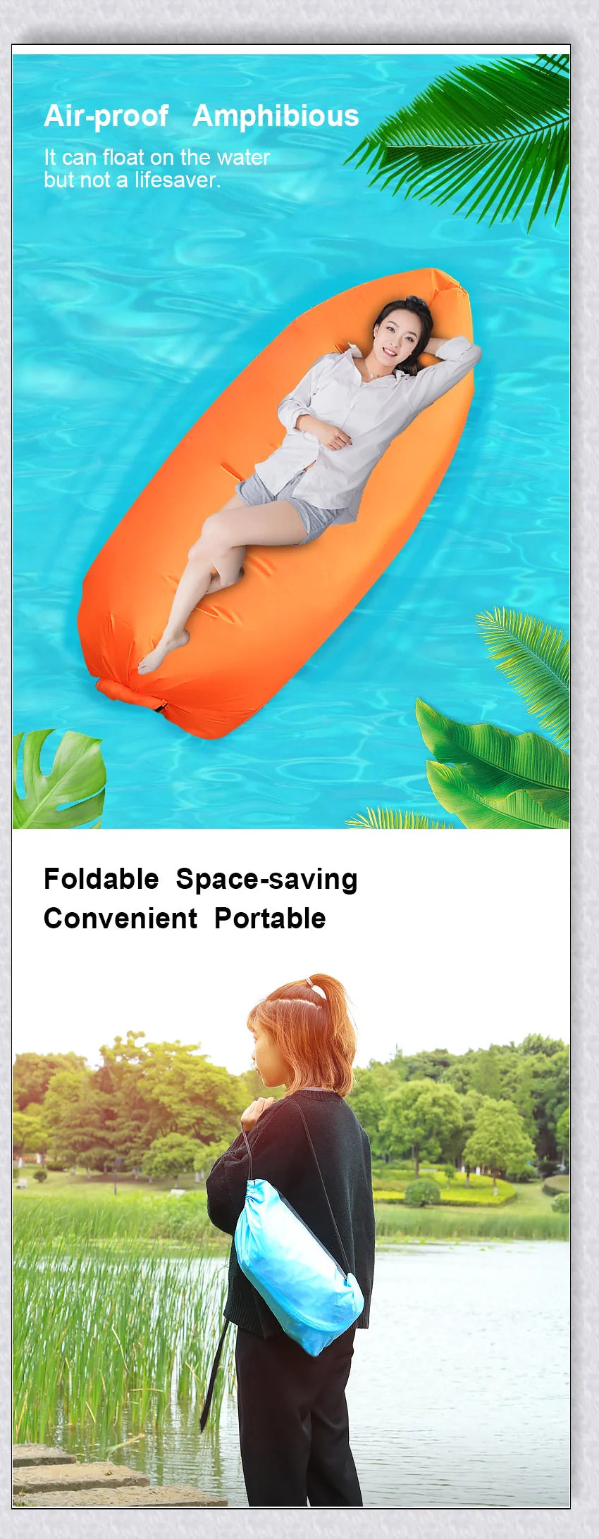 Outdoor Inflatable Couch - A soft, cushioned surface that molds to your body for maximum relaxation in any outdoor setting.