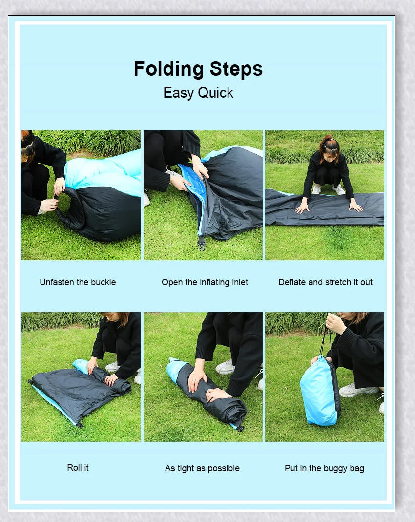 Outdoor Inflatable Couch - A soft, cushioned surface that molds to your body for maximum relaxation in any outdoor setting.
