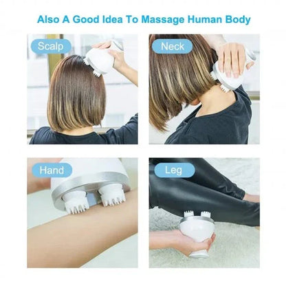 Electric pet head massager with vibration and acupuncture functions to relieve stress and promote relaxation for dogs, cats, and other furry pets