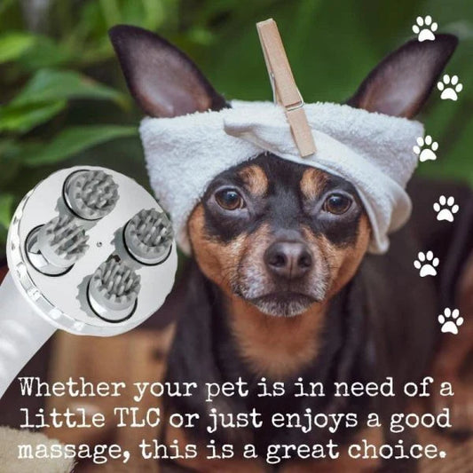 Electric pet head massager with vibration and acupuncture functions to relieve stress and promote relaxation for dogs, cats, and other furry pets