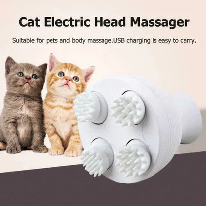 Electric pet head massager with vibration and acupuncture functions to relieve stress and promote relaxation for dogs, cats, and other furry pets