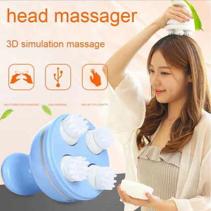 Electric pet head massager with vibration and acupuncture functions to relieve stress and promote relaxation for dogs, cats, and other furry pets