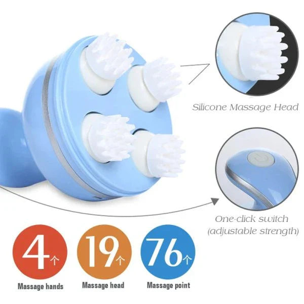 Electric pet head massager with vibration and acupuncture functions to relieve stress and promote relaxation for dogs, cats, and other furry pets