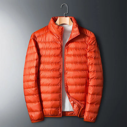 Autumn and Winter Men's Stand Collar Lightweight Down Jacket in various colors