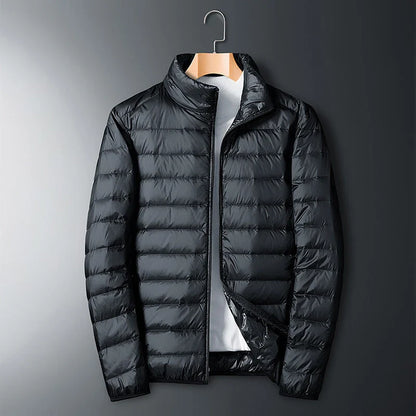 Autumn and Winter Men's Stand Collar Lightweight Down Jacket in various colors