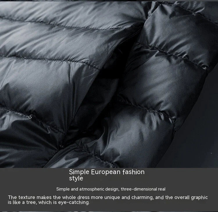 Autumn and Winter Men's Stand Collar Lightweight Down Jacket in various colors