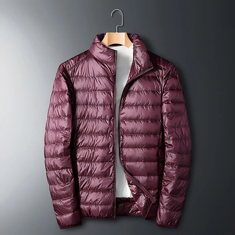 Autumn and Winter Men's Stand Collar Lightweight Down Jacket in various colors