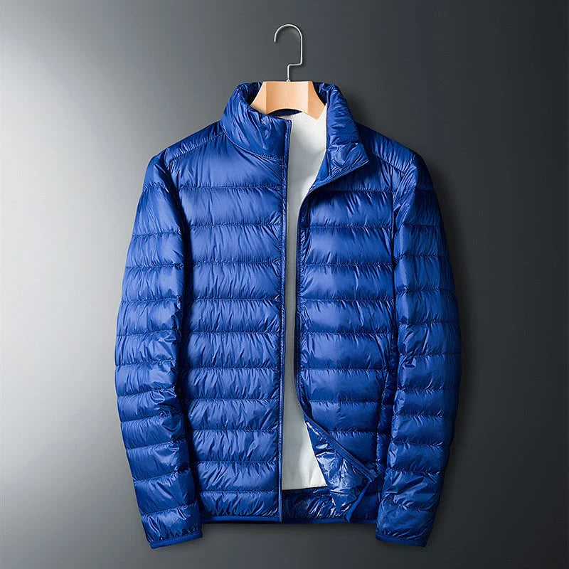 Autumn and Winter Men's Stand Collar Lightweight Down Jacket in various colors