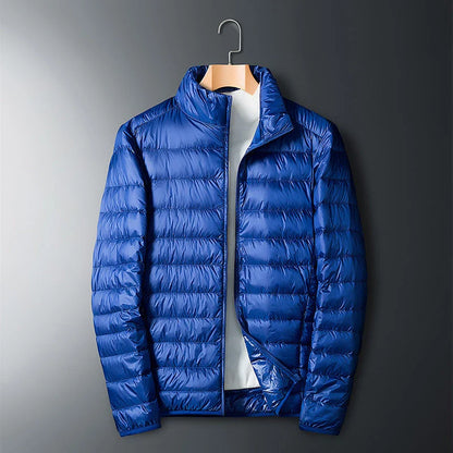 Autumn and Winter Men's Stand Collar Lightweight Down Jacket in various colors