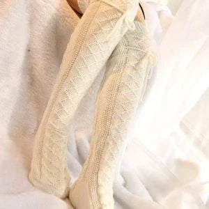 Premium acrylic over-the-knee socks in various colors for autumn and winter wear