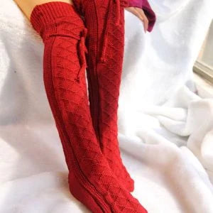 Premium acrylic over-the-knee socks in various colors for autumn and winter wear