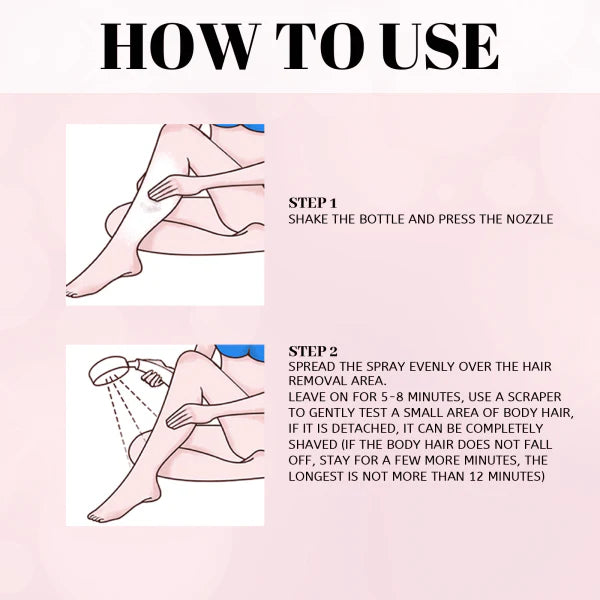 100% Permanent Natural Hair Removal Spray - Effortless, Pain-Free Hair Removal Solution for Smooth, Silky Skin