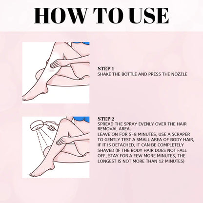 100% Permanent Natural Hair Removal Spray - Effortless, Pain-Free Hair Removal Solution for Smooth, Silky Skin