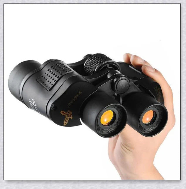 Professional Night Vision Infrared Long Range Binoculars with 60x60 magnification, perfect for outdoor activities like birdwatching, hunting, and hiking.