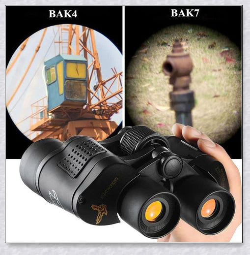 Professional Night Vision Infrared Long Range Binoculars with 60x60 magnification, perfect for outdoor activities like birdwatching, hunting, and hiking.