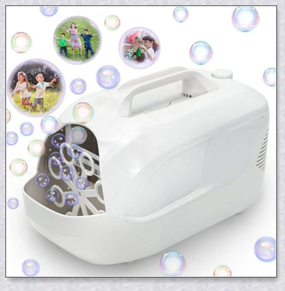 Premium White Bubble Machine Blower with auto-activated feature for durable and hands-free bubble fun