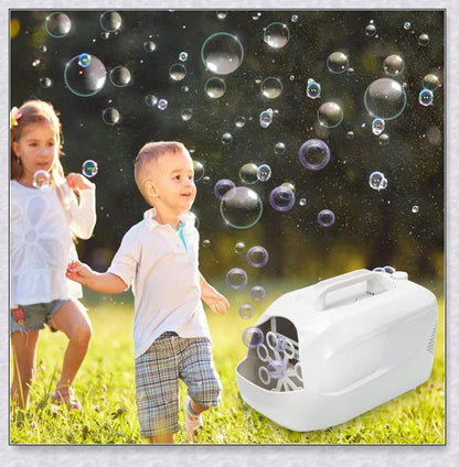 Premium White Bubble Machine Blower with auto-activated feature for durable and hands-free bubble fun