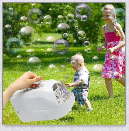 Premium White Bubble Machine Blower with auto-activated feature for durable and hands-free bubble fun