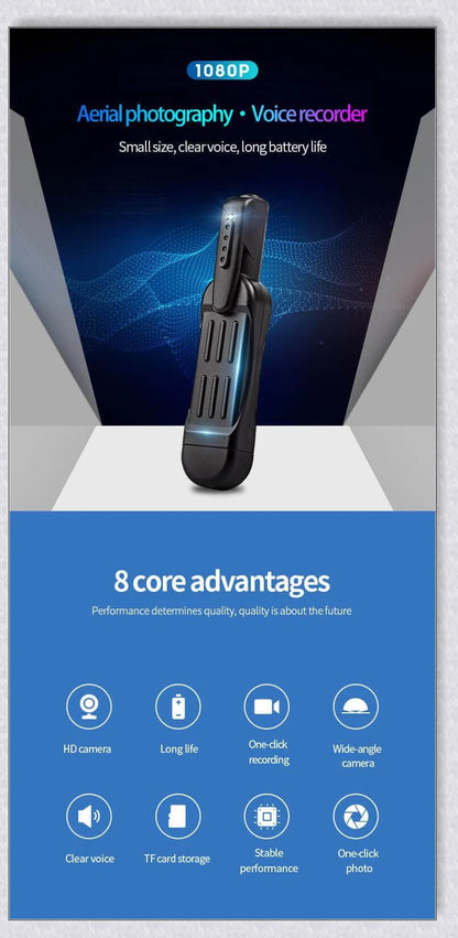 Body-mounted camera for law enforcement, capturing 1080P video discreetly and hands-free