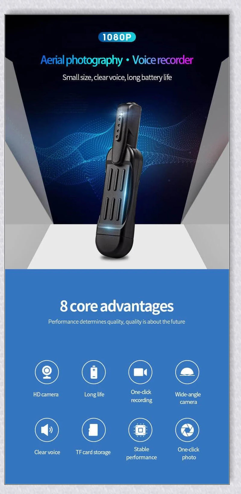 Hhomeenjoy Body Mounted Camera For Law Enforcement, 1080P Portable Body Cameras