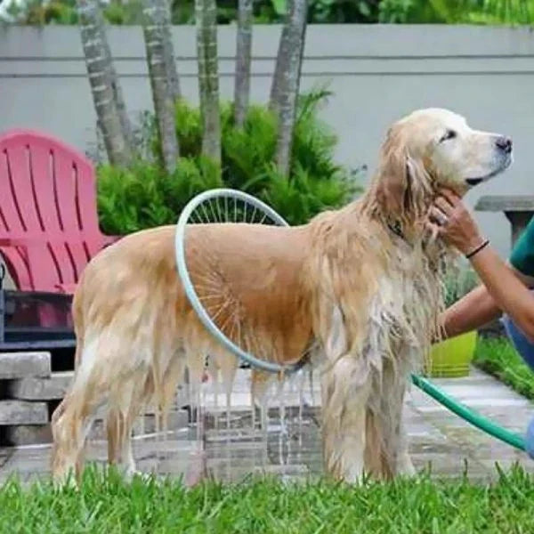 360 Degree Dog Shower Tool - Adjustable hoop pet grooming tool for effortless bathing