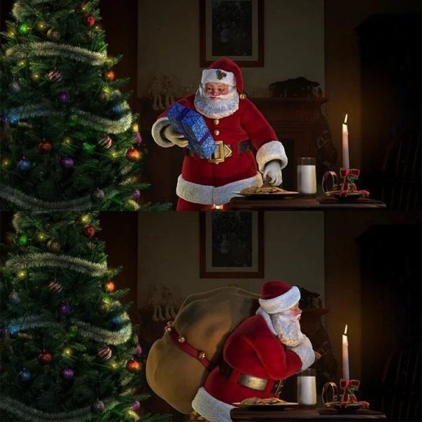 Christmas and Halloween holographic projection device with 12 holiday movies and built-in audio jack