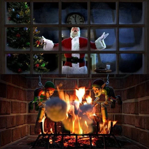 Christmas and Halloween holographic projection device with 12 holiday movies and built-in audio jack