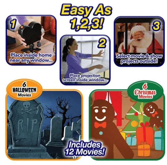 Hhomeenjoy Christmas Halloween Holographic Projection