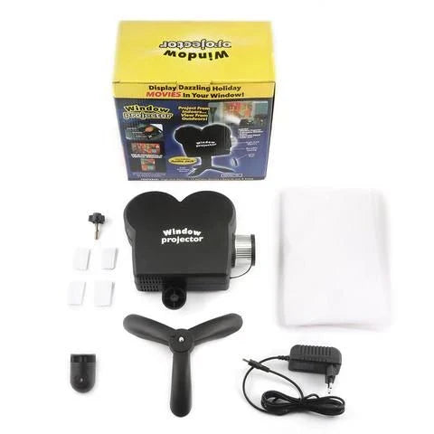 Christmas and Halloween holographic projection device with 12 holiday movies and built-in audio jack